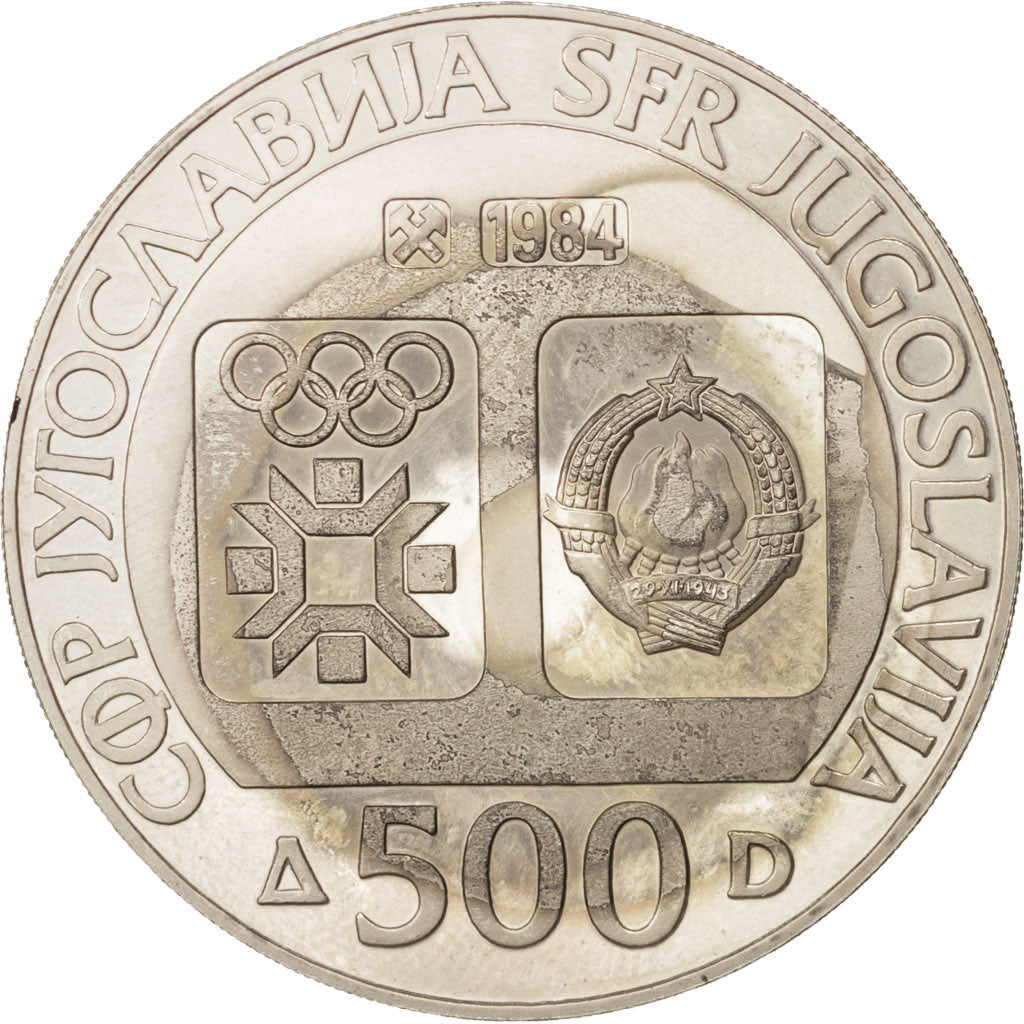 Yugoslavia, 500 Dinara, 1984, MS(60-62), Silver, KM:109