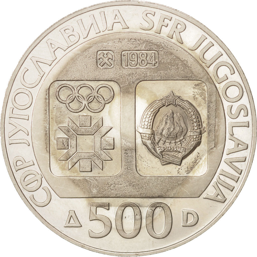 Yugoslavia, 500 Dinara, 1984, MS(60-62), Silver, KM:110