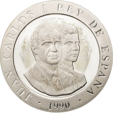Coin, Spain, Juan Carlos I, 2000 Pesetas, 1990, AU(55-58), Silver, KM:859