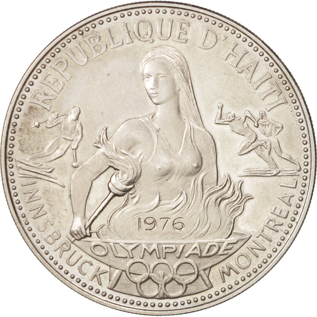 Haiti, 50 Gourdes, 1974, AU(55-58), Silver, KM:113.2