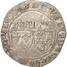 Moneda, Francia, Henri VI de Lancastre, Blanc aux Écus, Rouen, MBC, Vellón
