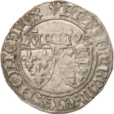 France, Henri VI de Lancastre, Blanc aux Écus, Saint Lô, TTB+, Billon