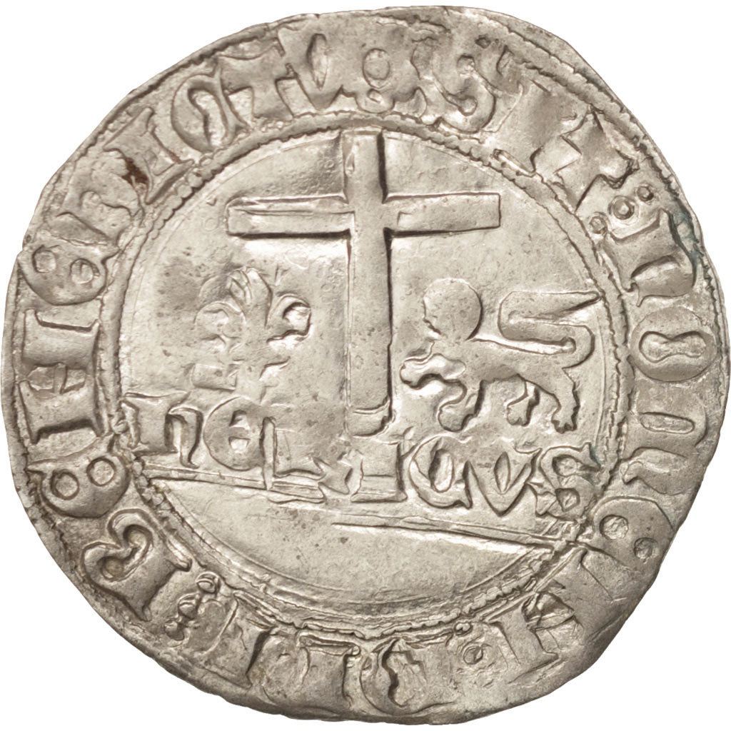 France, Henri VI de Lancastre, Blanc aux Écus, Troyes, EF(40-45), Billon
