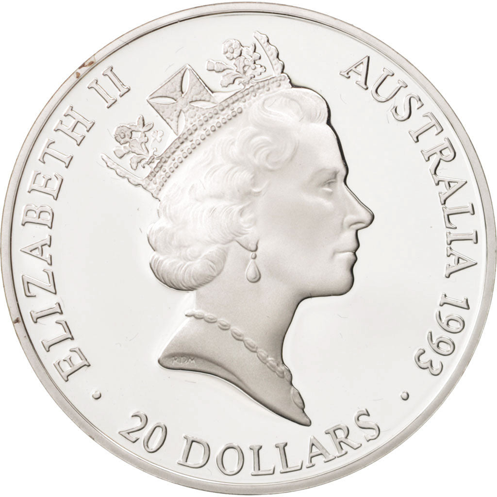 Coin, Australia, Elizabeth II, 20 Dollars, 1993, MS(65-70), Silver, KM:219