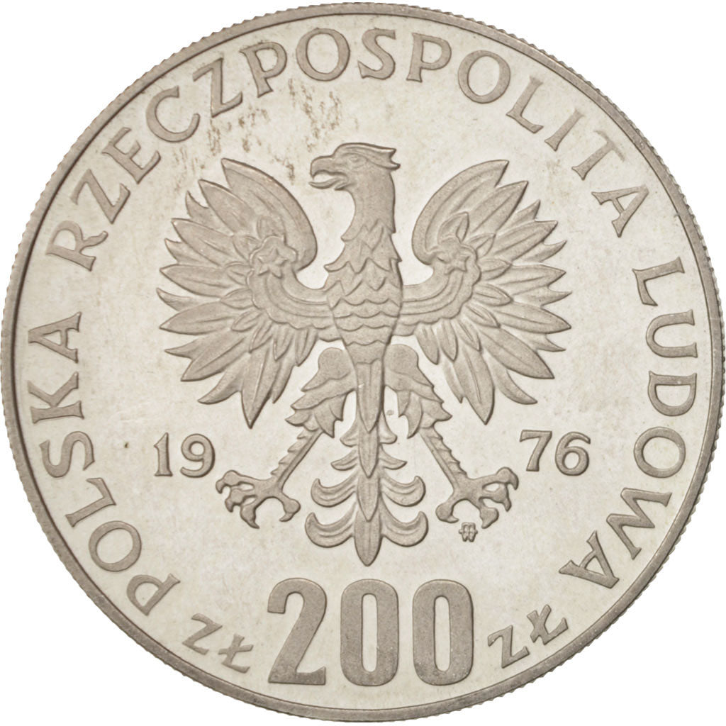 Coin, Poland, 200 Zlotych, 1976, MS(63), Silver, KM:Pr287