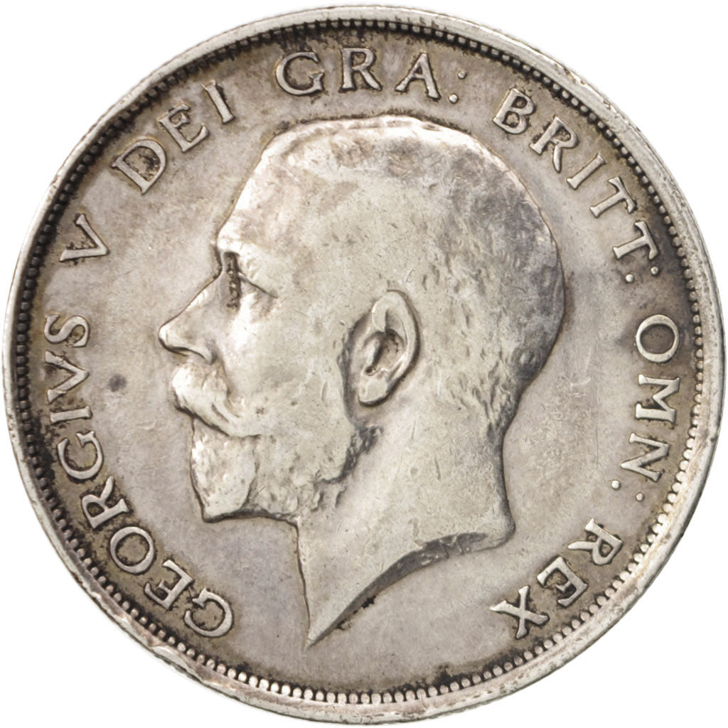 Great Britain, George V, 1/2 Crown, 1915, VF(30-35), Silver, KM:818.1