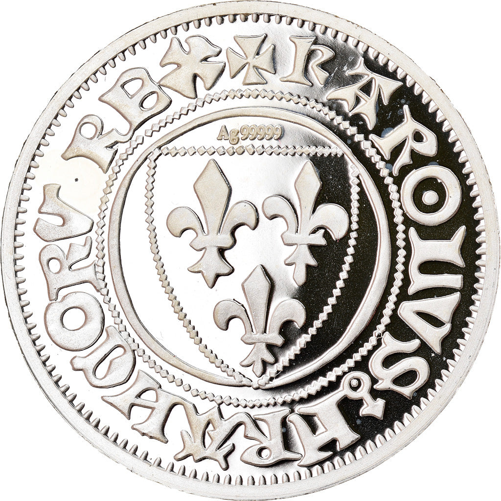 France, Medal, Reproduction du Blanc Guénard, Charles VI, MS(65-70), Silver