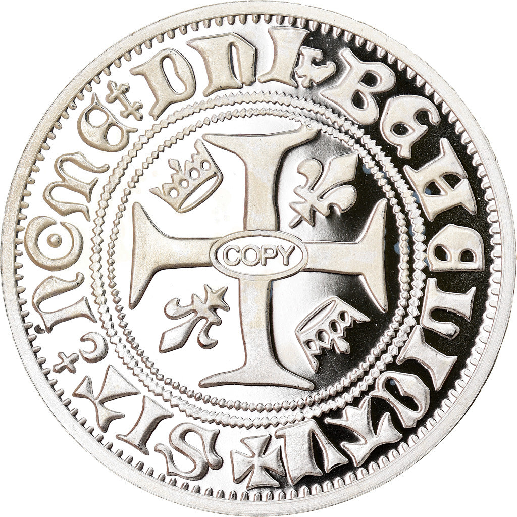 France, Medal, Reproduction du Blanc Guénard, Charles VI, MS(65-70), Silver