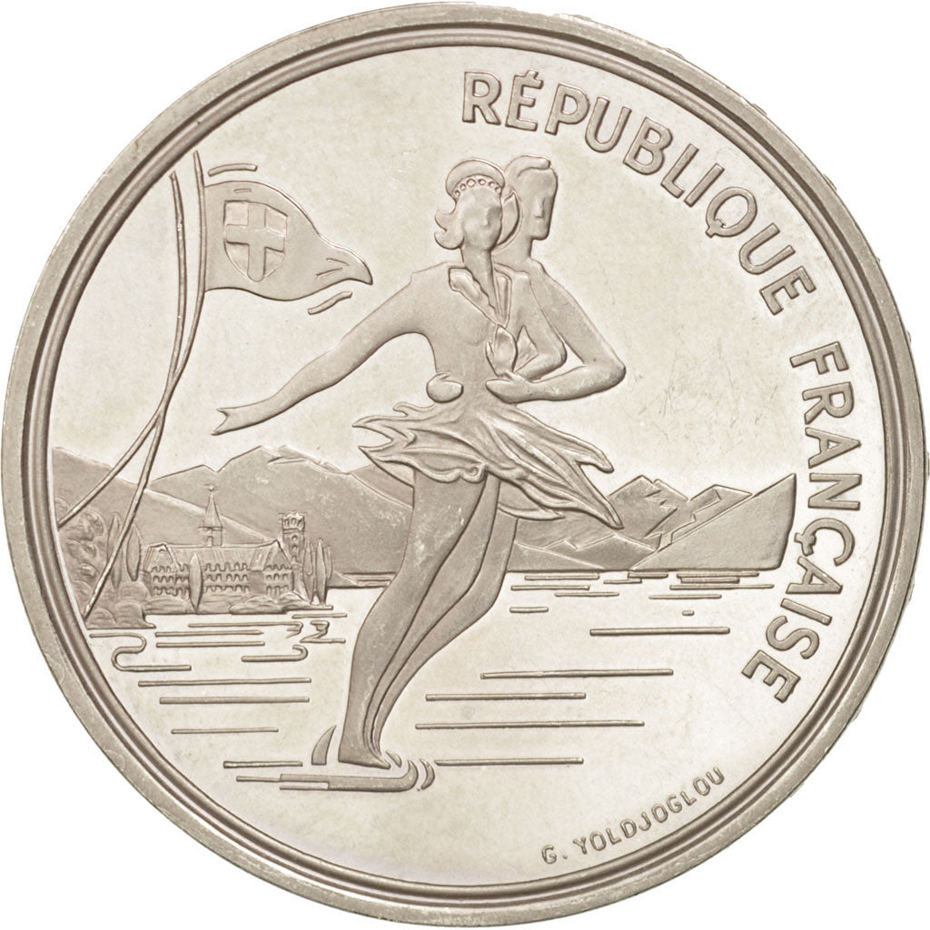 France, 100 Francs, 1989, MS(60-62), Silver, KM:972, Gadoury:C3