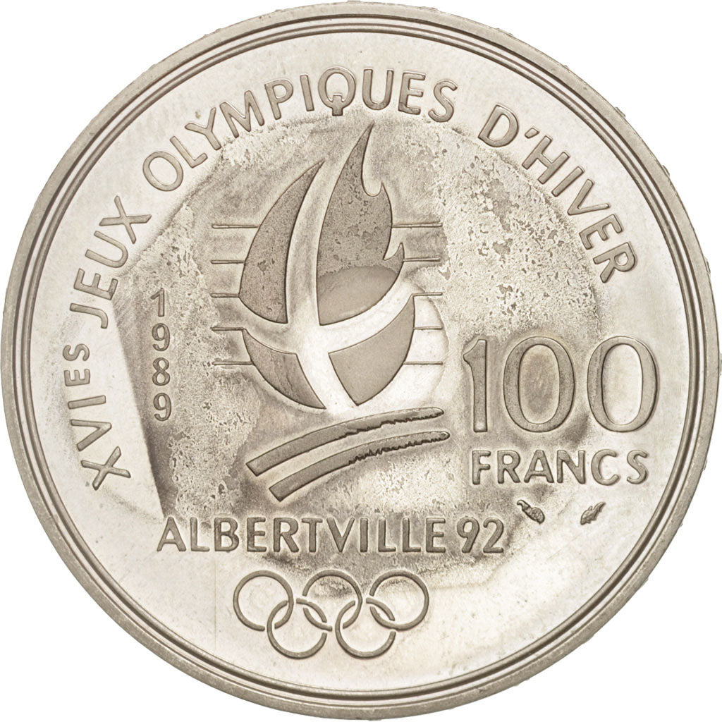 France, 100 Francs, 1989, MS(60-62), Silver, KM:972, Gadoury:C3