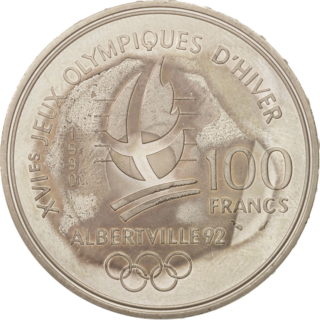 France, 100 Francs, 1990, MS(60-62), Silver, KM:981, Gadoury:C9