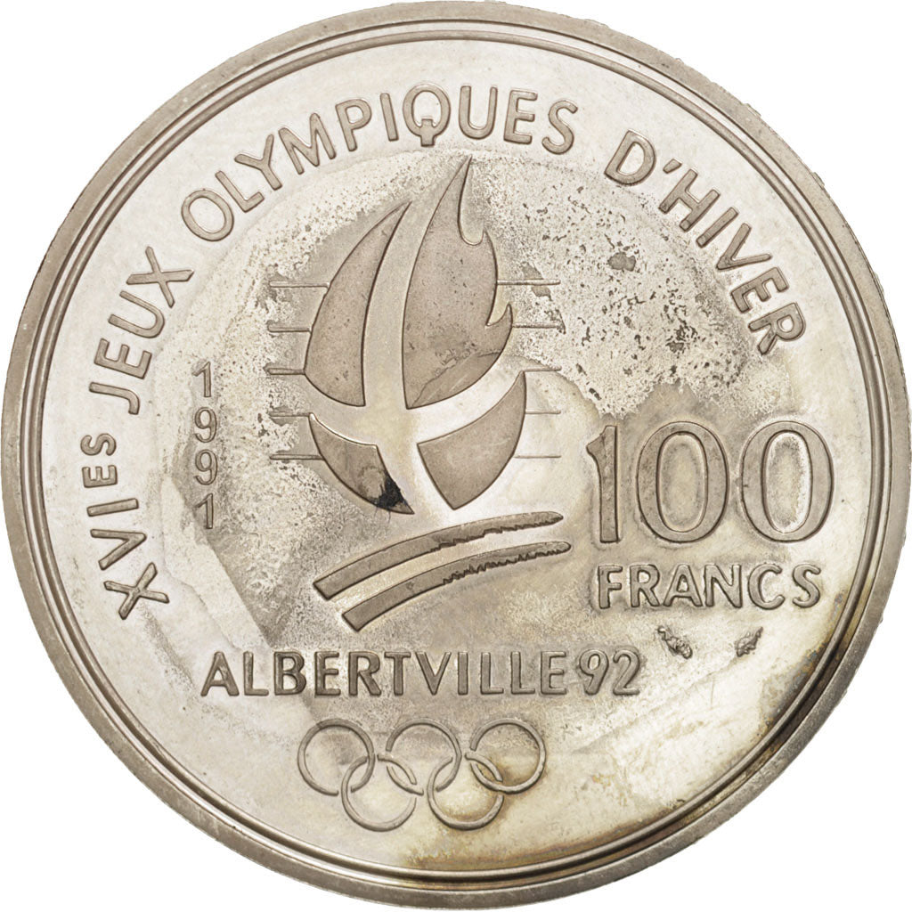 France, 100 Francs, 1991, MS(60-62), Silver, KM:995, Gadoury:C20