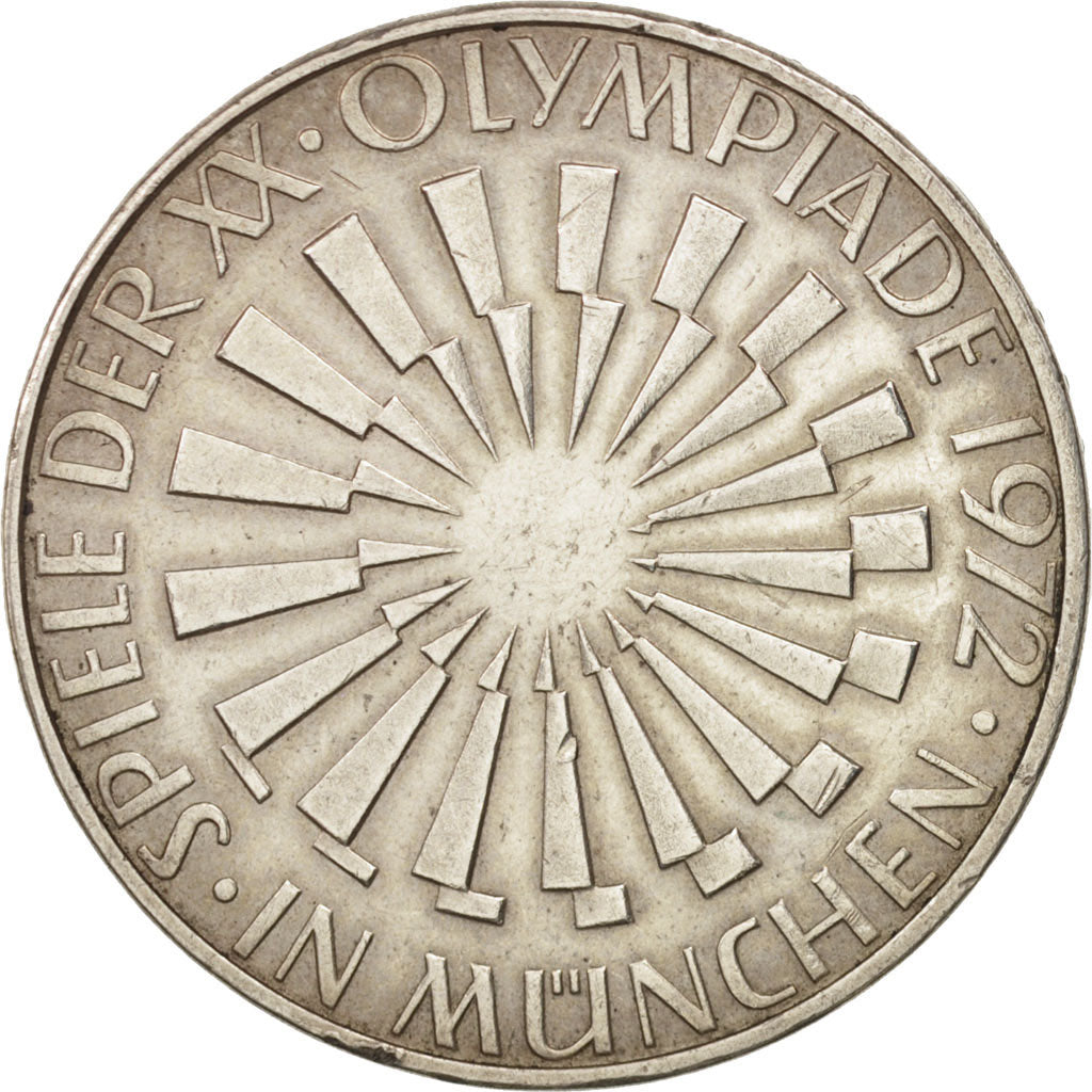 GERMANY - FEDERAL REPUBLIC, 10 Mark, 1972, Karlsruhe, EF(40-45), Silver, KM:130