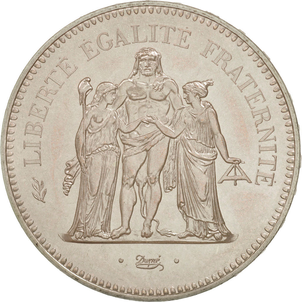 Coin, France, Hercule, 50 Francs, 1976, Paris, MS(65-70), Silver, KM:941.1