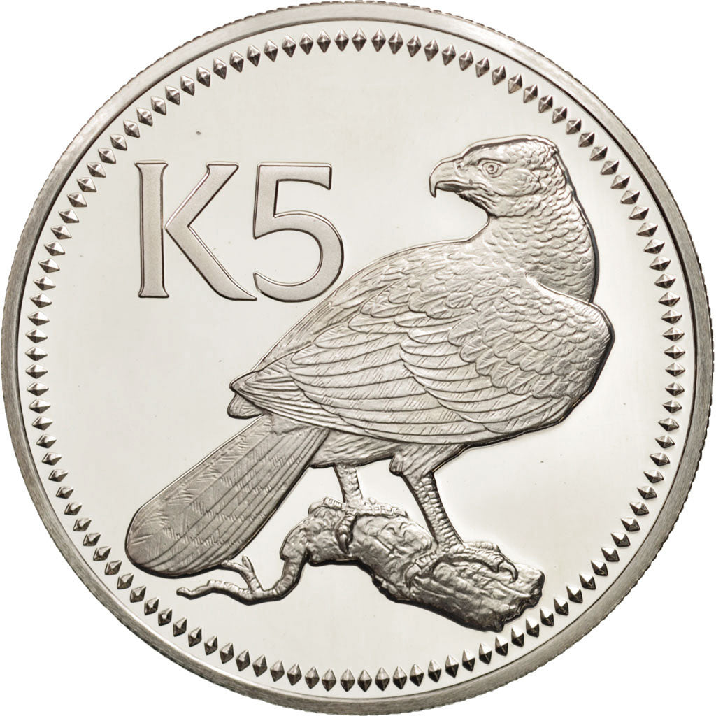 Papua Nuova Guinea, 5 Kina, 1975, FDC, Argento, KM:7a