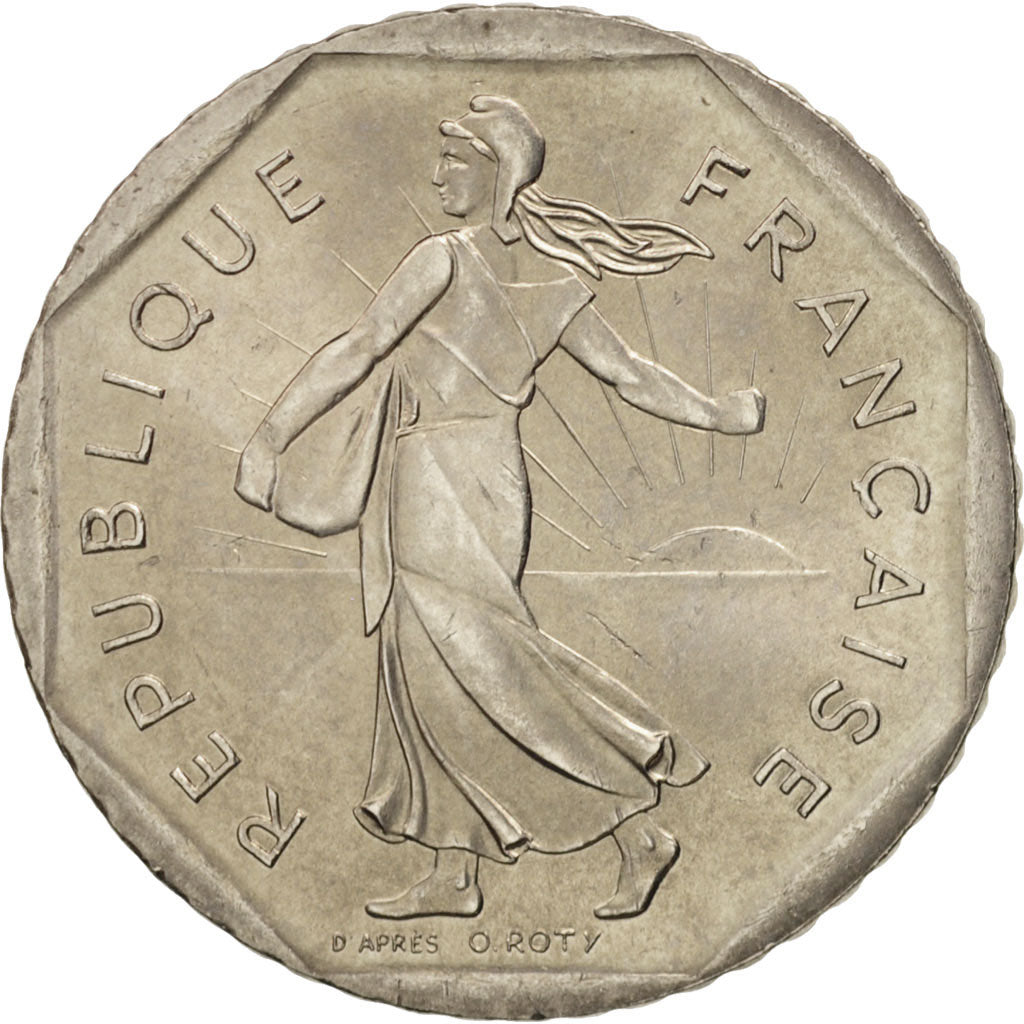 Coin, France, Semeuse, 2 Francs, 1993, MS(60-62), Nickel, KM:942.2, Gadoury:547