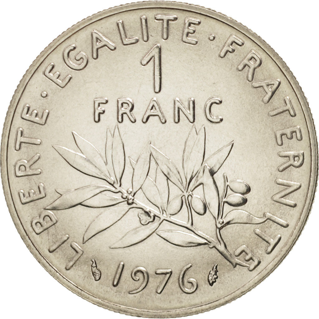 Coin, France, Semeuse, Franc, 1976, Paris, MS(65-70), Nickel, KM:925.1