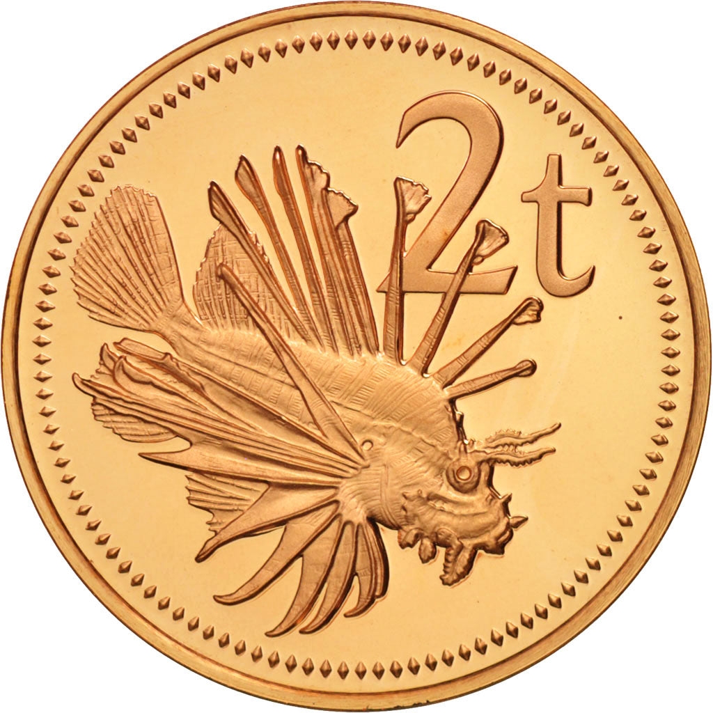 Papua New Guinea, 2 Toea, 1975, MS(65-70), Bronze, KM:2