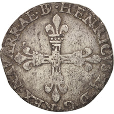Munten, Frankrijk, NAVARRE, Henri III, 1/4 Ecu, 1584, Pau, FR+, Zilver