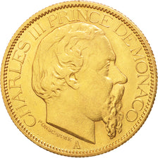 Monaco, Charles III, 100 Francs, Cent, 1882, Paris, BB, Oro, KM:99