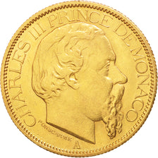 Monaco, Charles III, 100 Francs, Cent, 1882, Paris, EF(40-45), Gold, KM:99
