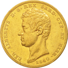 ITALIAN STATES, SARDINIA, Carlo Alberto, 100 Lire, 1840,Genoa,AU(50-53),KM 133.2