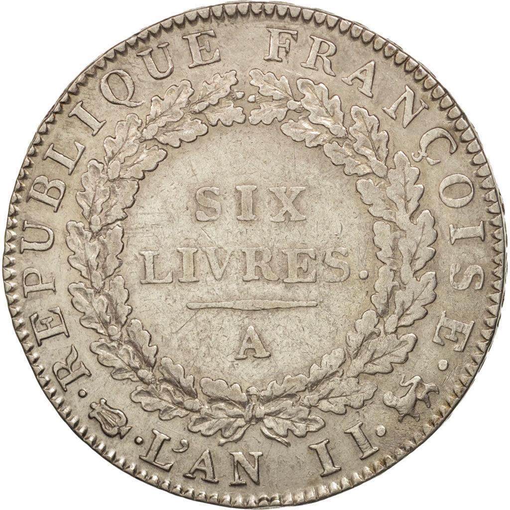 Coin, France, Écu de 6 livres françoise, 6 Livres, 1793, Paris, EF(40-45)