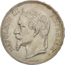 France, 5 Francs, 1870, Strasbourg, EF(40-45), Silver, KM:799.2, Gadoury:739