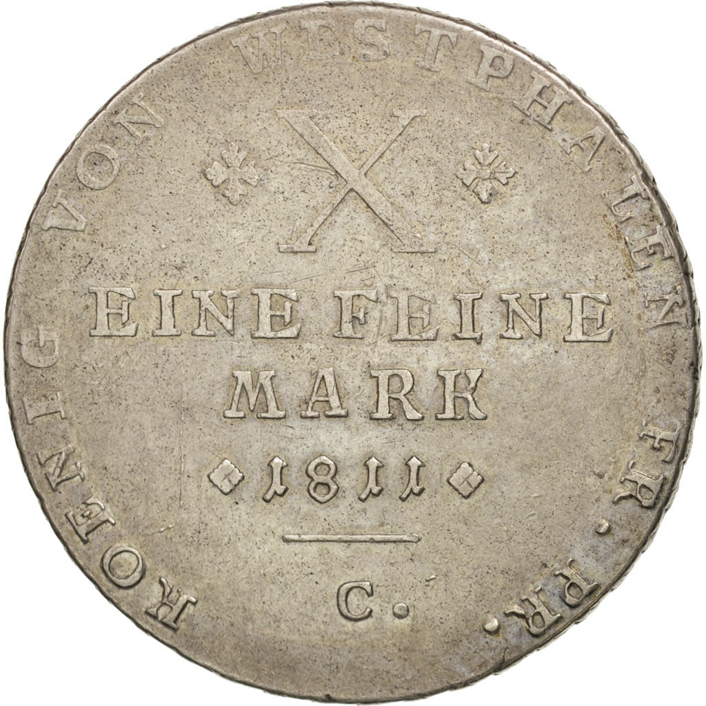 Coin, German States, WESTPHALIA, Jerome, Thaler, 1811, Cassel, EF(40-45)