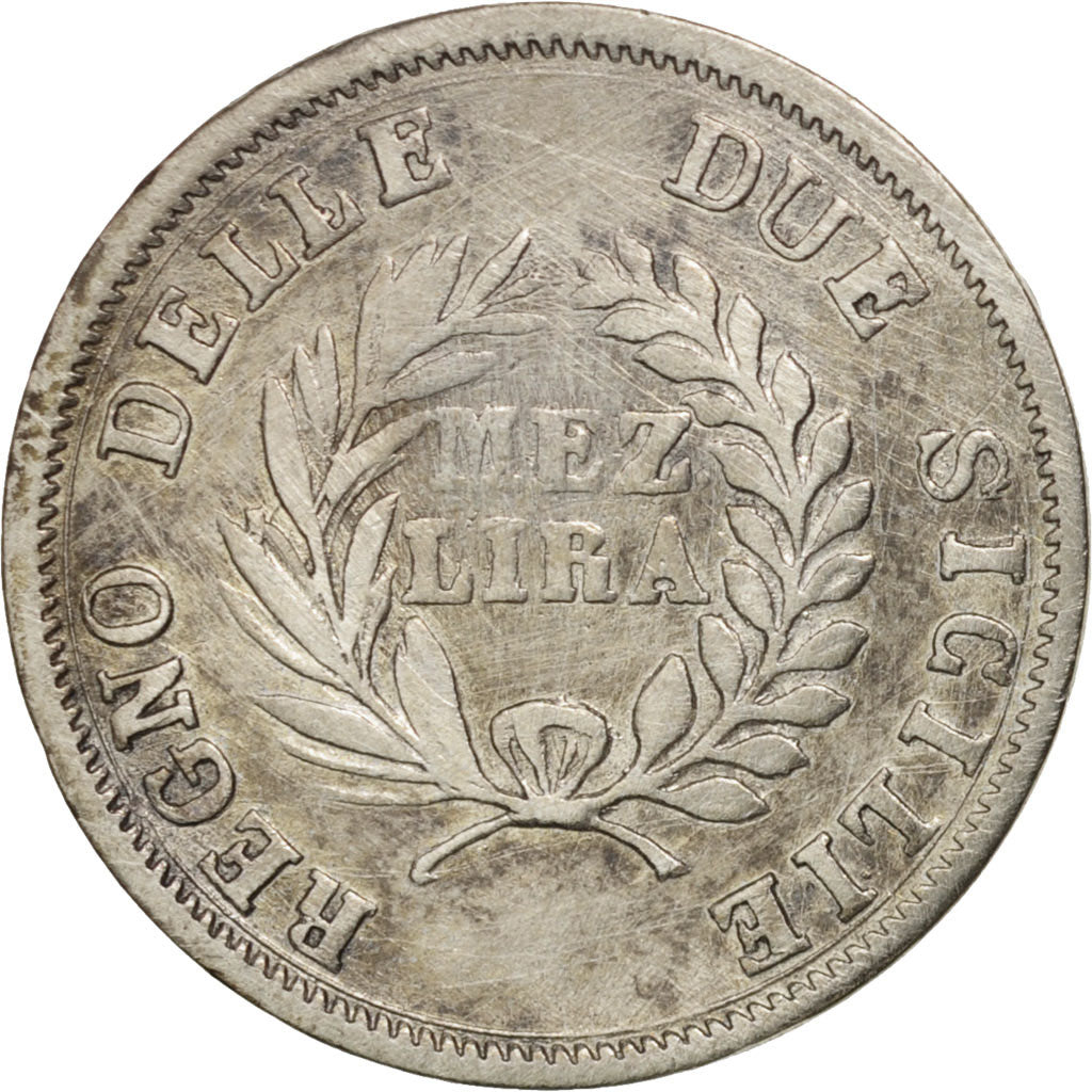 Coin, ITALIAN STATES, NAPLES, Joachim Murat, 1/2 Lira, Mezza Lira, 1813