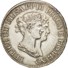 Coin, ITALIAN STATES, LUCCA, Felix and Elisa, 5 Franchi, 1807, Firenze