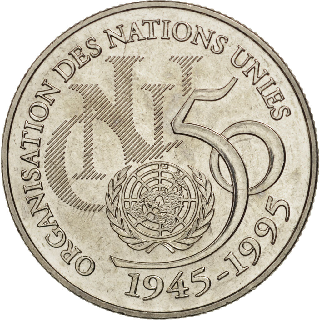 Münze, Frankreich, ONU, 5 Francs, 1995, VZ+, Nickel Clad Copper-Nickel