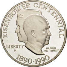 United States, Dollar, 1990, U.S. Mint, Philadelphia, MS(65-70), Silver, KM:227