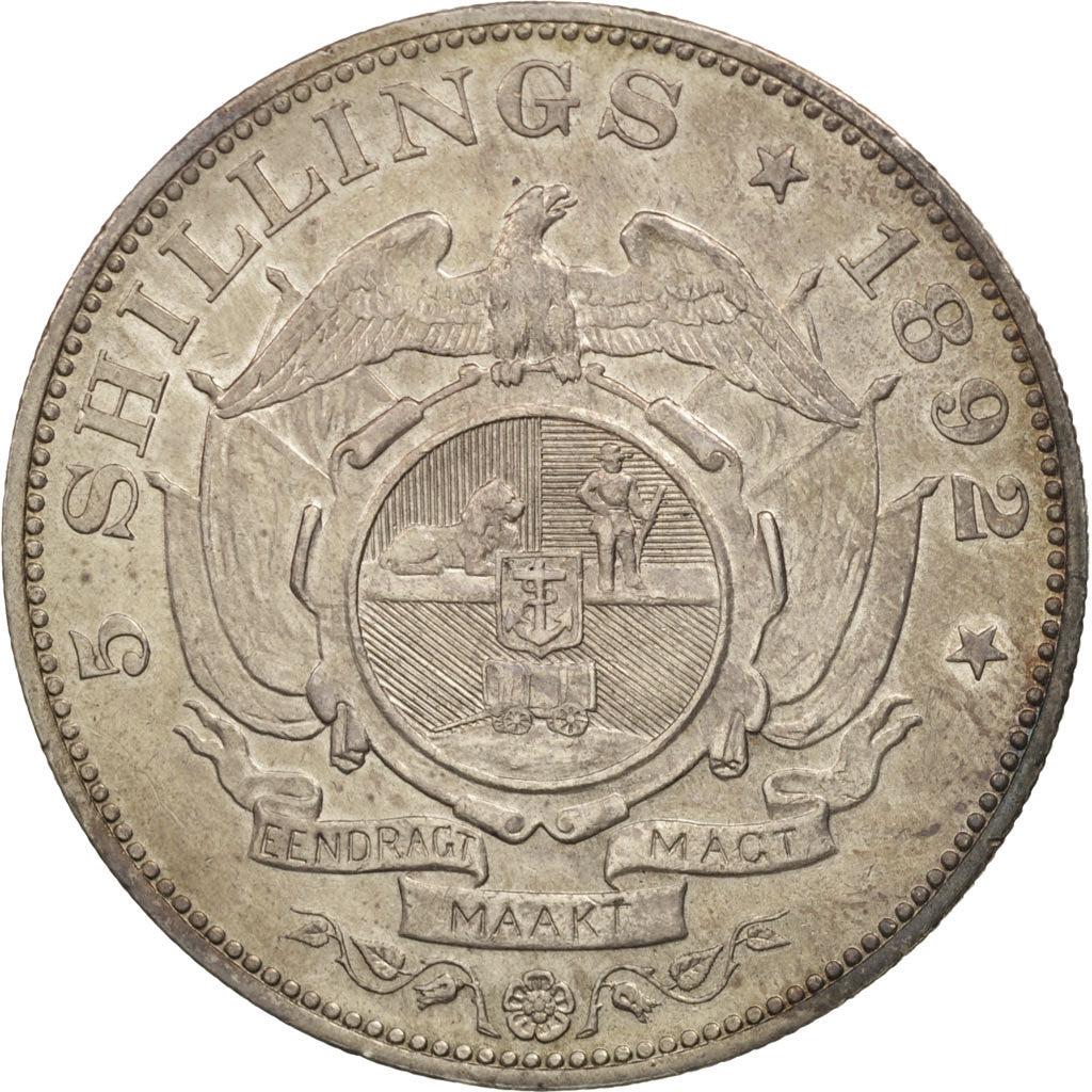 Monnaie, Afrique du Sud, 5 Shillings, 1892, SUP, Argent, KM:8.1