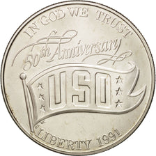 Coin, United States, Dollar, 1991, U.S. Mint, Denver, MS(63), Silver, KM:232
