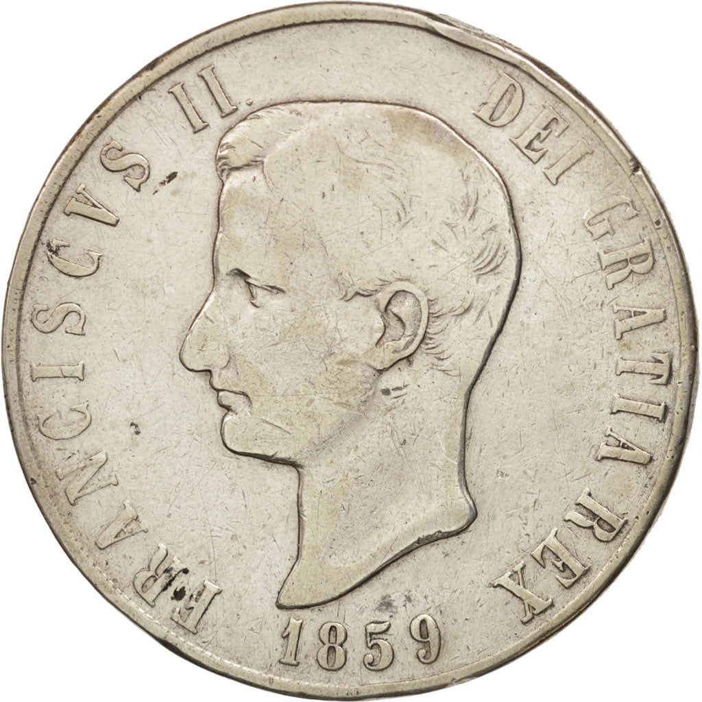États italiens, Francesco II, 120 Grana, 1859, TB, Argent, KM:381