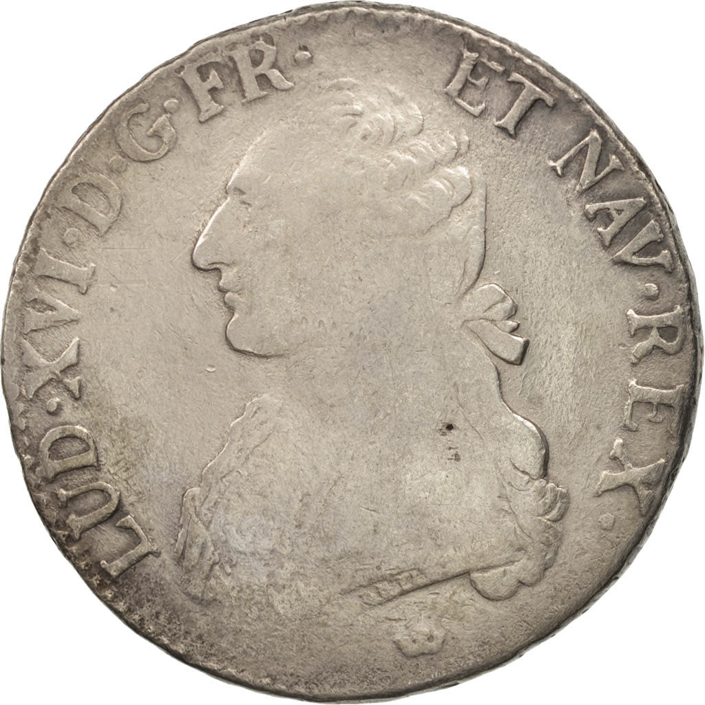 France, Louis XVI, Écu aux branches d'olivier, 1788,Toulouse,VF(20-25),KM 564.10
