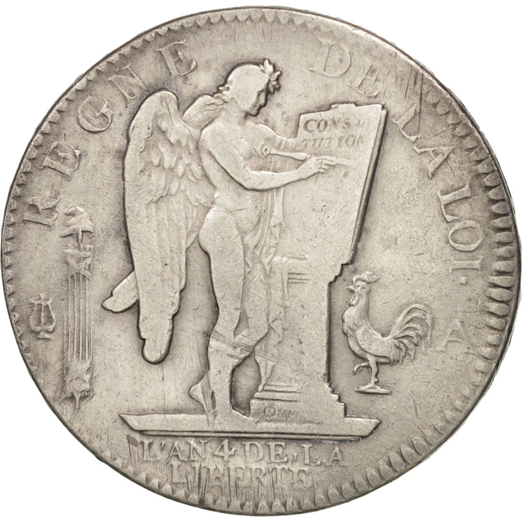 France, Écu de 6 livres françois, 1792, Paris, VF(30-35), KM 615.1