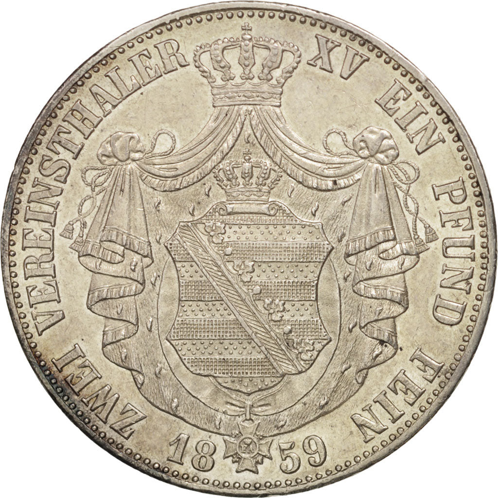 German States, SAXONY-ALBERTINE, Johann, 2 Thaler, 3-1/2 Gulden, KM 1195