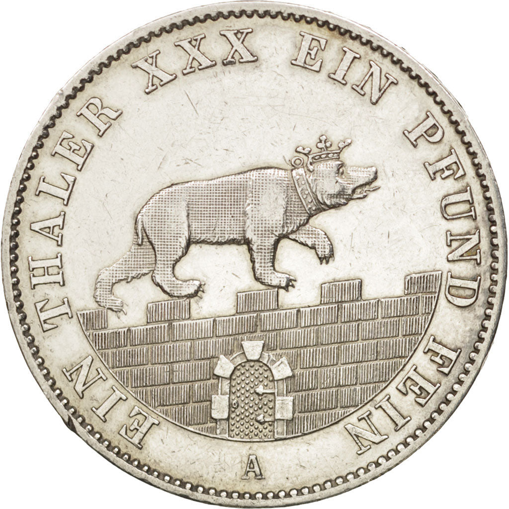 Etats allemands, ANHALT-BERNBURG, Alexander Carl, Thaler, 1862, Berlin, KM 88