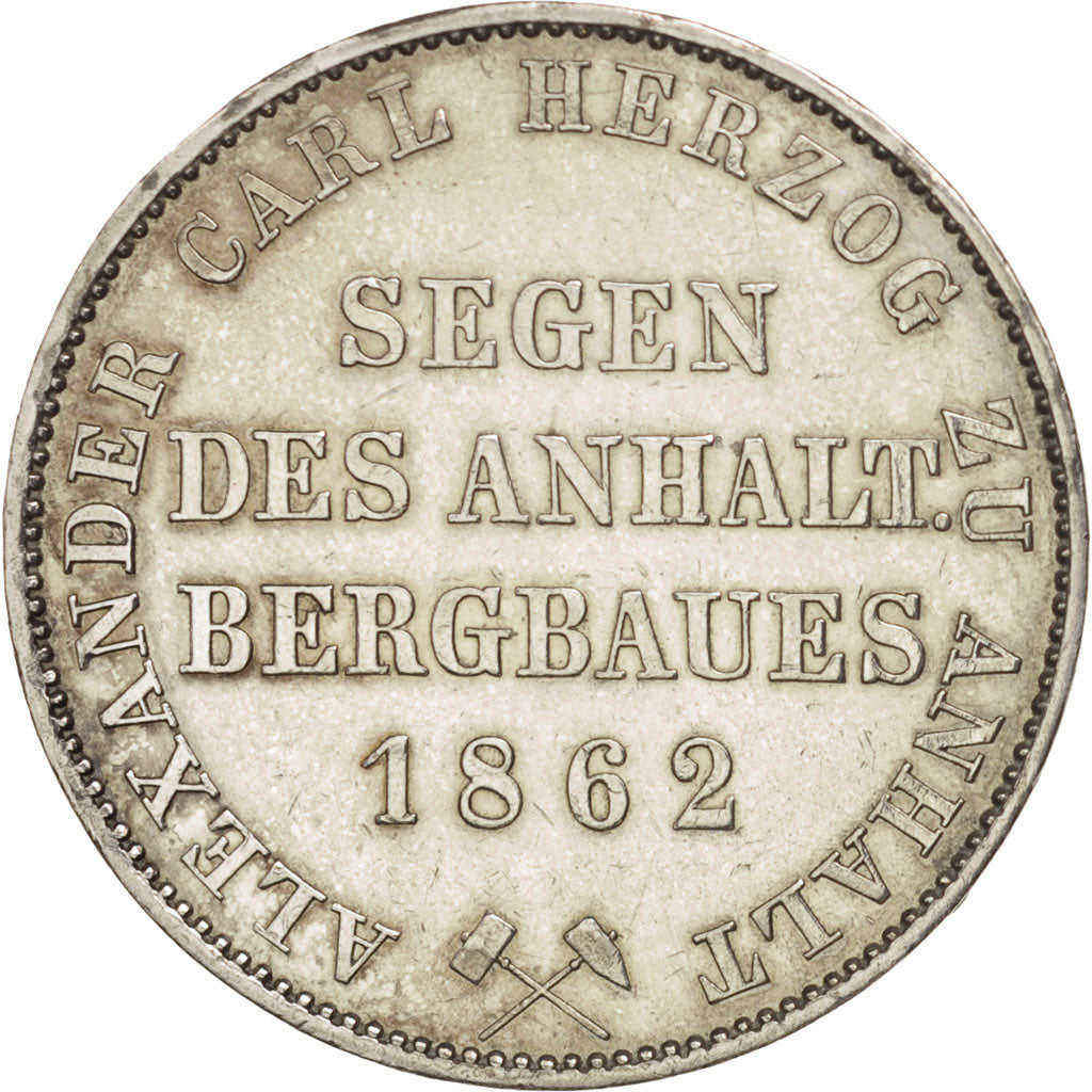 Etats allemands, ANHALT-BERNBURG, Alexander Carl, Thaler, 1862, Berlin, KM 88