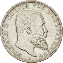 German States, WURTTEMBERG, Wilhelm II, 5 Mark, 1899, Freudenstadt, KM 632