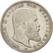 German States, WURTTEMBERG, Wilhelm II, 2 Mark, 1899, Freudenstadt, KM 631