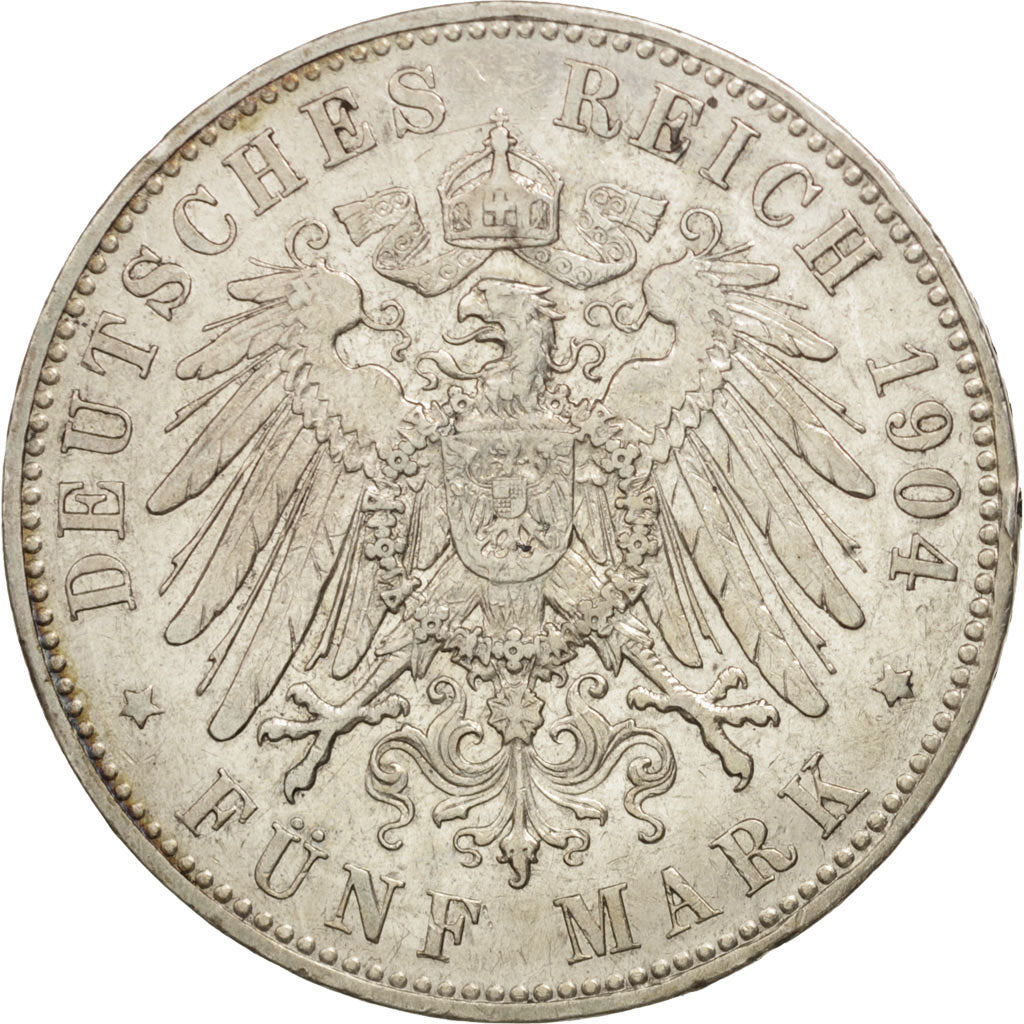 Coin, German States, PRUSSIA, Wilhelm II, 5 Mark, 1904, Berlin, EF(40-45)