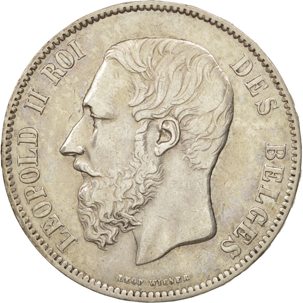 Belgium, Leopold II, 5 Francs, 5 Frank, 1873, EF(40-45), Silver, KM:24