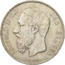Belgium, Leopold II, 5 Francs, 5 Frank, 1873, EF(40-45), Silver, KM:24