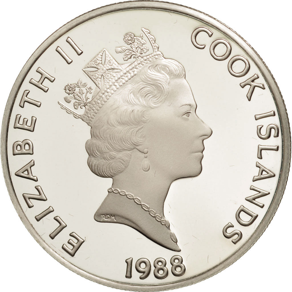 Coin, Cook Islands, Elizabeth II, 50 Dollars, 1988, Franklin Mint, MS(65-70)