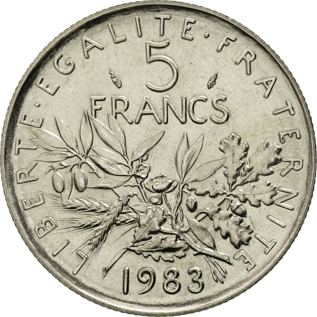 France, Semeuse, 5 Francs, 1983, Paris, MS(65-70), KM 926a.1