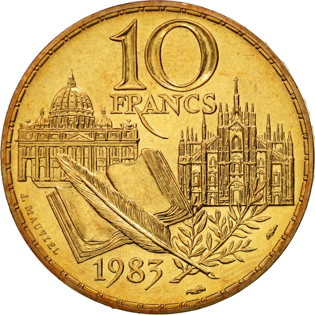 Moneta, Francia, Stendhal, 10 Francs, 1983, FDC, Nichel-bronzo, KM:953