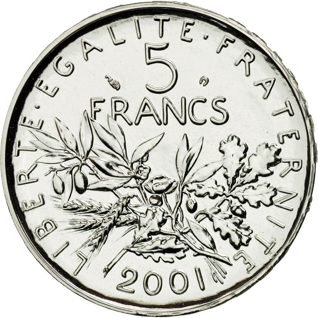 France, 5 Francs, 2001, Paris, FDC, Argent, KM:1309, Gadoury:771